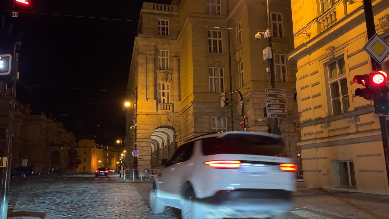 driving at night in Prague Europe HDR 4K iPhone 13 PRO