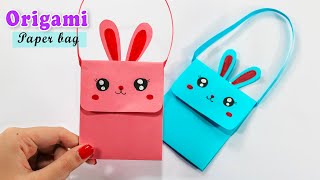 Origami Paper Bag | How To Make Paper Bags with Handles | Origami Gift Bags | school hacks/crafts