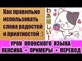 Слова радостей и приятностей. Лексика. Урок японского языка