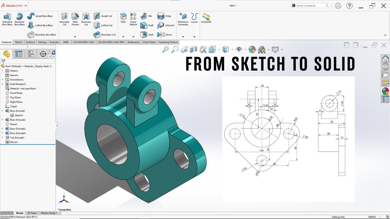 Пошаговый учебник SolidWorks: Узнайте, как легко спроектировать простую 3D-деталь