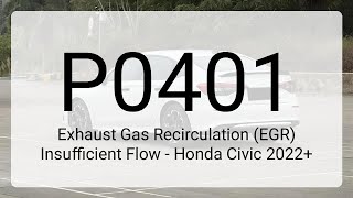 DTC P0401: Exhaust Gas Recirculation (EGR) Insufficient Flow - Honda Civic 2022+