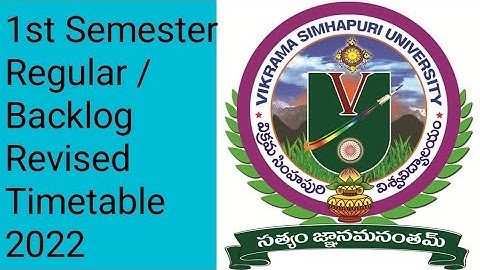 VSU DEGREE 1st Semester Revised Timetable |Vikrama Simhapuri University 1st semester new timetable