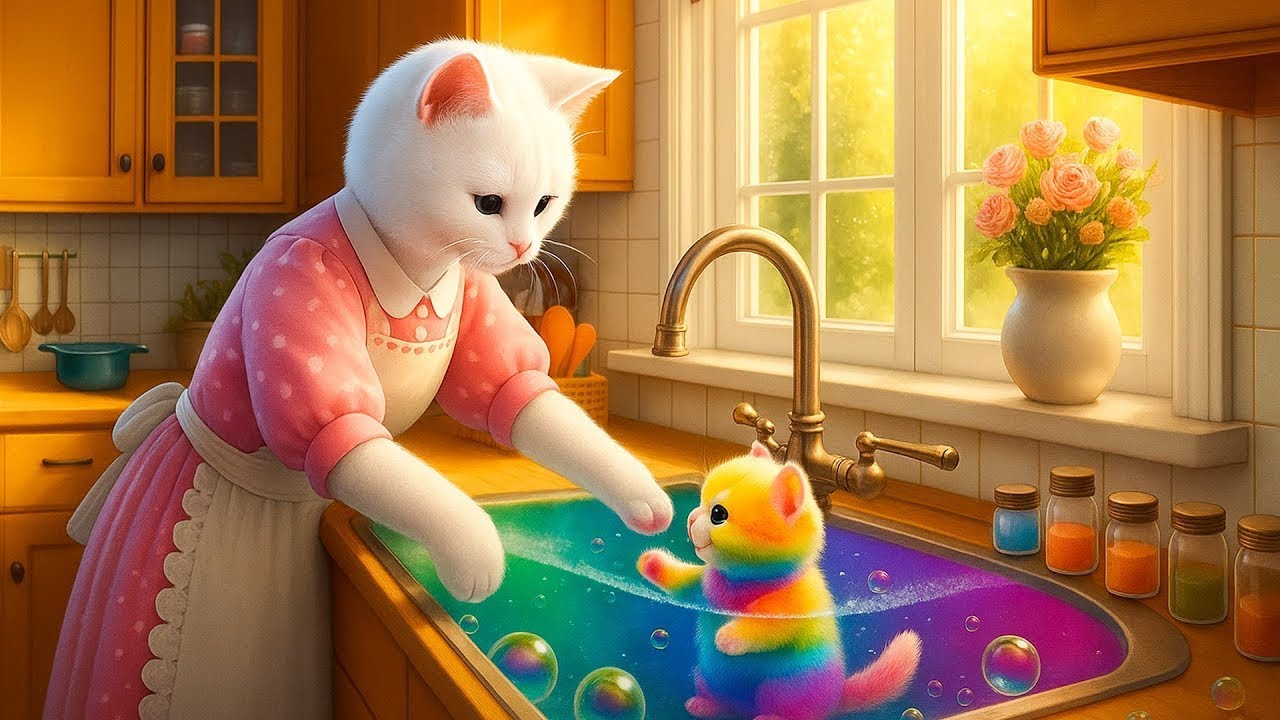 🌈🐱 Rainbow Cat's Naughty Prank, Cat Mom Can’t Catch a Break! Live Stream