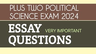 Plus Two Political Science Important Questions | Political Science ESSAY #econlab #politics #plustwo