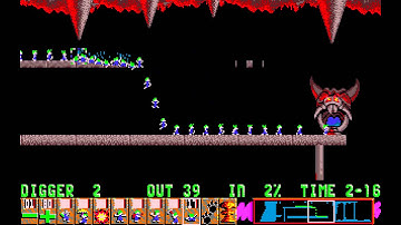 Lemmings - Tricky Level 2: "We All Fall Down" (1991) [MS-DOS]