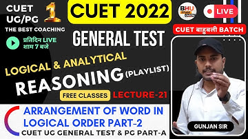 CUET UG General Test PG Part A Reasoning