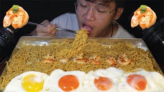 ASMR MUKBANG INDOMIE MI GORENG & GARLIC PRAWN I DONG ASMR