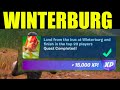 land from the bus at winterburg and finish in the top 20 players - fortnite