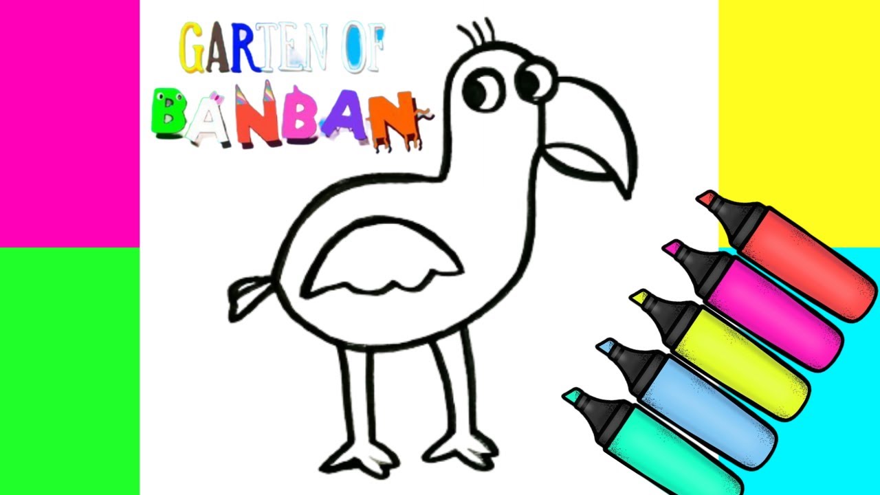 How to draw and coloring Opila Bird - Garten Of Banban 