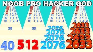 Numbers Run in NOOB VS PRO VS HACKER VS GOD