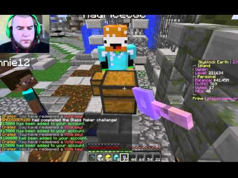 opening 3644 vote keys on skyblock earth play primemc org youtube