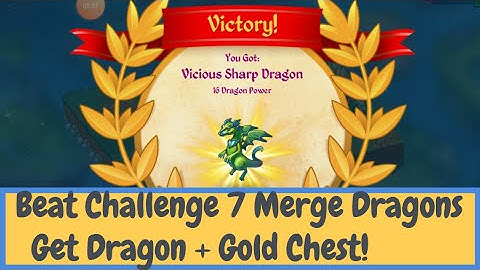 드래곤 병합 챌린지 7에서 매번 승리하세요! 흉포한 날카로운 드래곤과 황금 상자를 획득하세요!