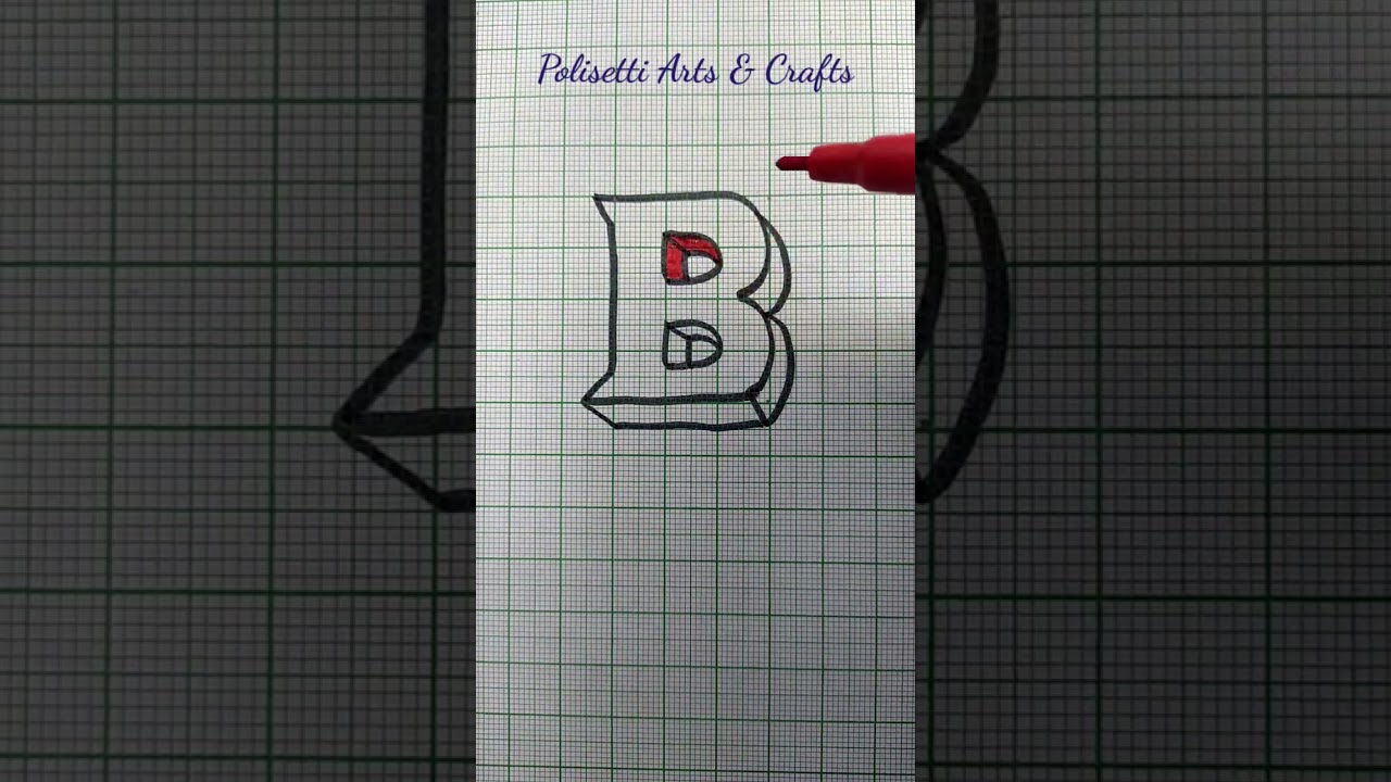 Day -3 # Shorts # How to Draw 3D Letter B # Easy 3D Letter B Drawing # Short Video # Viral
