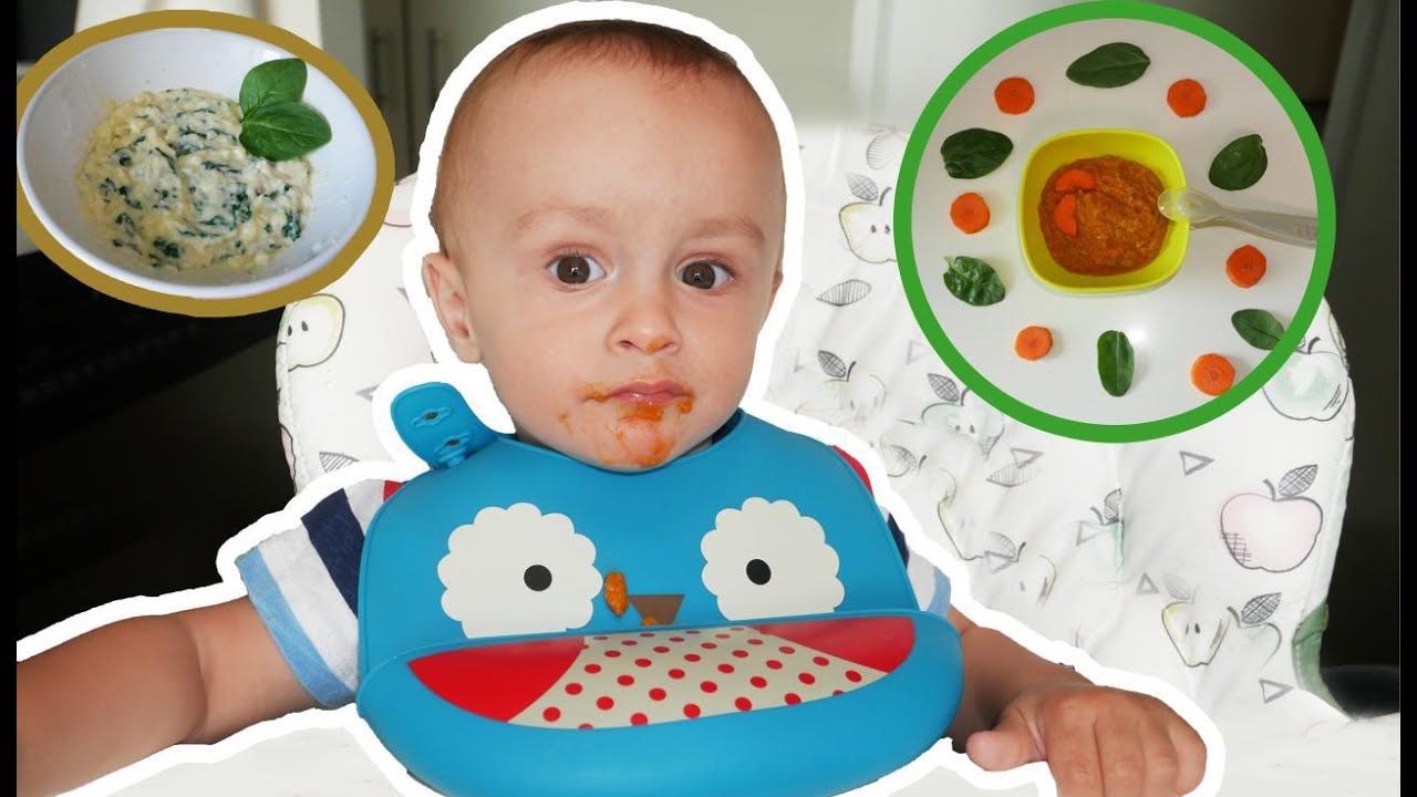 Идеи рецептов для ребенка 9-12 месяцев. Макароны с овощами и белая рыбка со шпинатом.