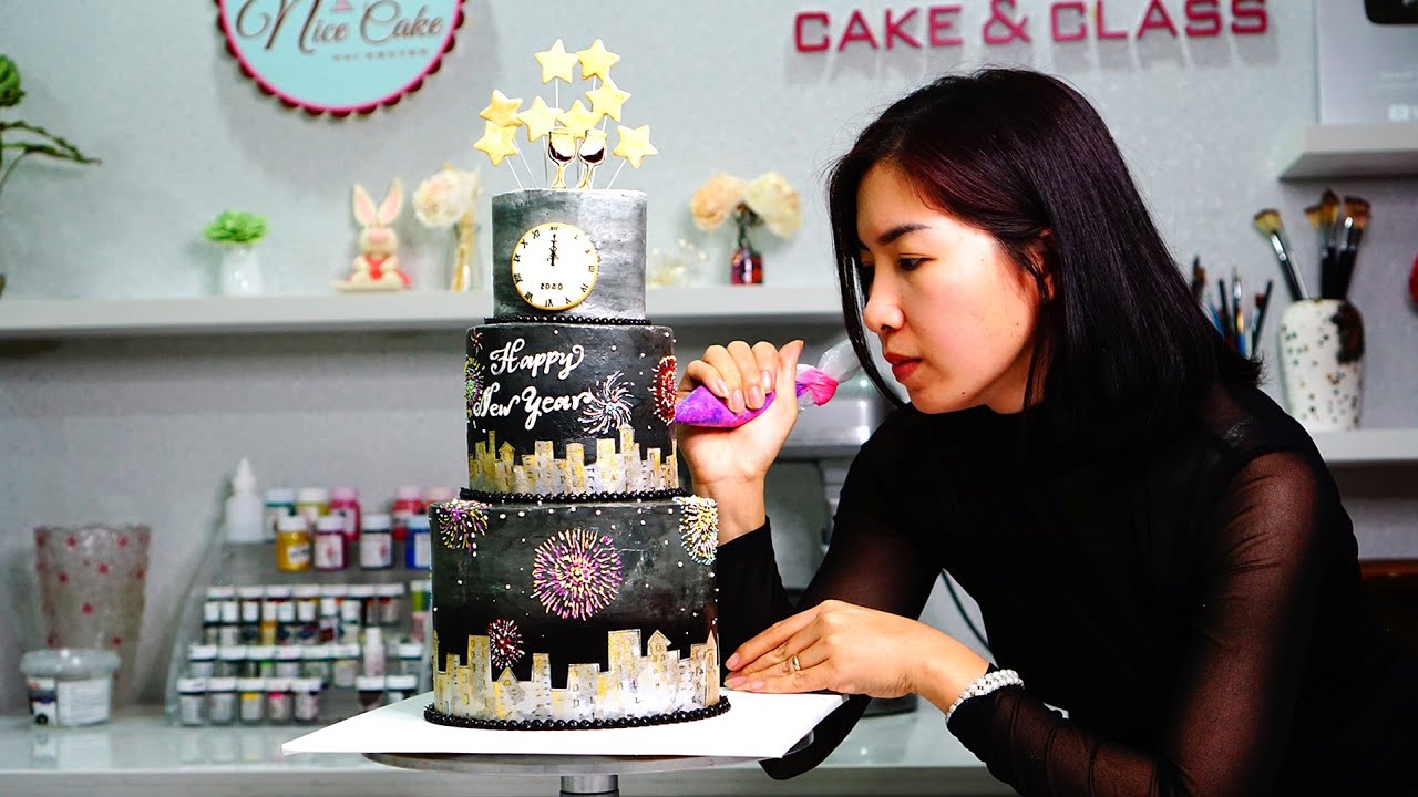 New Year Theme Cake Tutorials Cake Ideas For New Years Eve