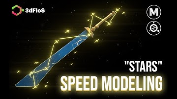 Sword Speed Modeling (Stars) - Autodesk Maya 2020, Substance 3D Painter