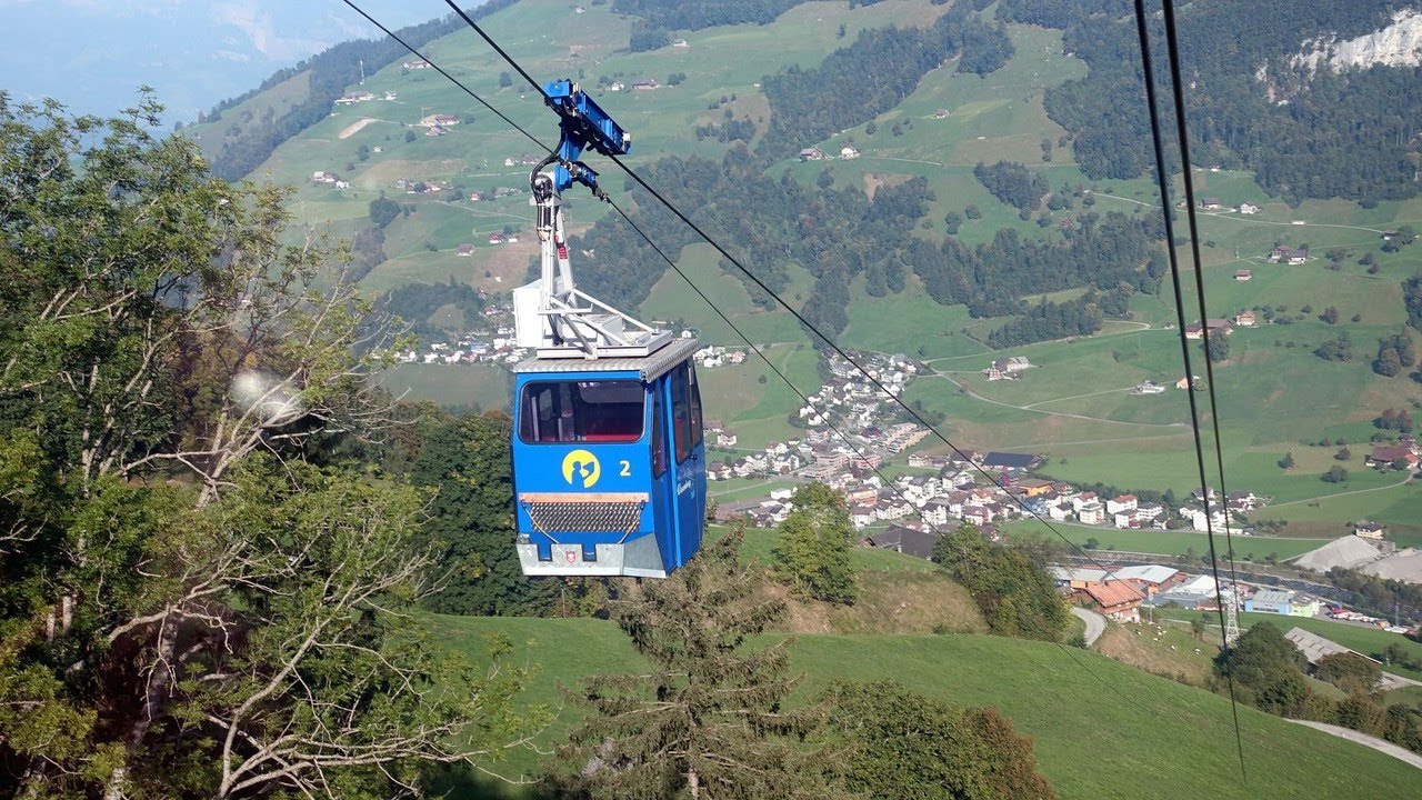 Dallenwil - Wiesenberg Luftseilbahn Talfahrt 2023 Seilbahn téléphérique cable car