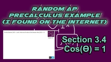 AP Precalculus Section 3.4 Example: When is cos(ϴ) = 1?