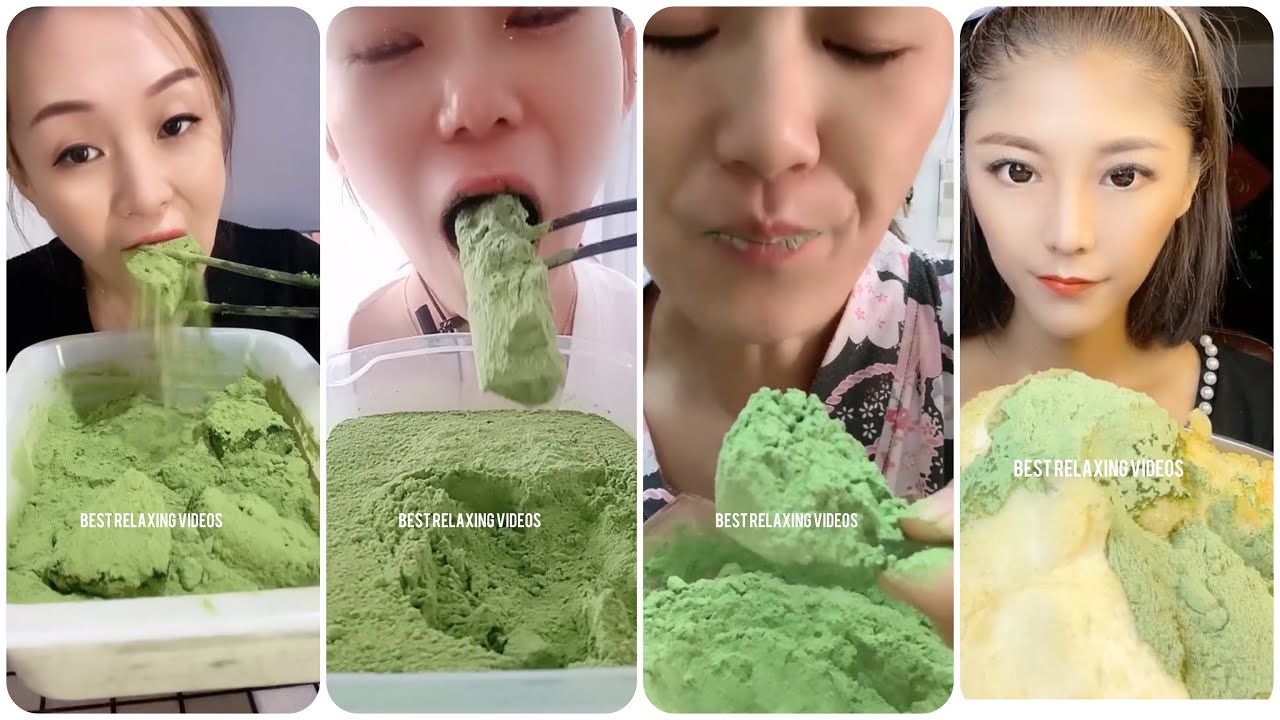 [ASMR] [ASMR] HEAVY MATCHA POWDERED ICE EATING 🤢🤩 & CRUNCHY ICE EATING