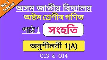 assam jatiya bidyalay class 8 maths lesson 1 | ajb class 8 maths ex 1a q13 q14