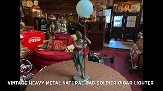 Vintage Heavy Metal Natural Gas Soldier Cigar Lighter FOR SALE $895