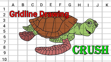 How to Draw Walt Disney Cartoon Characters / Crush from Finding Nemo / Disney Entertainment Art