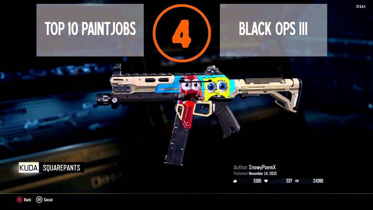TOP 10 PAINT JOBS OF NOVEMBER [BO3] YouTube