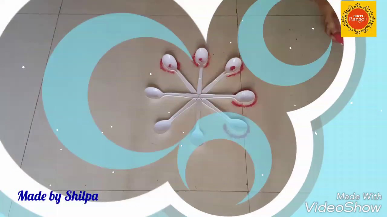 Simple Spoon Rangoli - YouTube
