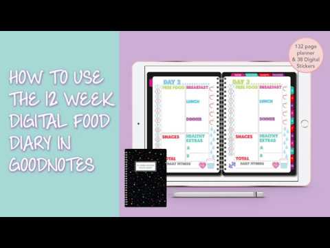 How to use the 12 week digital food diary in GoodNotes app