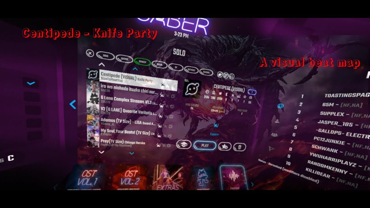 [Beat Saber] Centipede Knife party [Visual Beat Map] YouTube