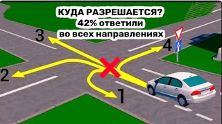 В каком направлении разрешено продолжить движение водителю?