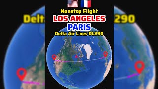 Los Angeles to Paris Flight Route with Delta Air Lines DL290 | Airbus A350-941 