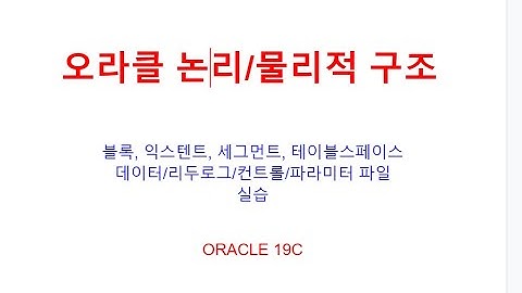 오라클 논리적/물리적구조, 블록, 익스텐트, 세그먼트, 테이블스페이스, 데이터/리두로그/컨트롤/파라미터 파일, 오라클교육, 오라클학원