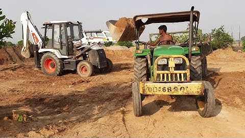 New Jcb Backhoe Loader Loading Soil On Johndeere Tractor | New Jcb Video |All about Tractors and Jcb