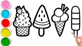 Icecream Drawing | Simple drawing and Colouring | easy drawing step by step | #icecreamdrawing