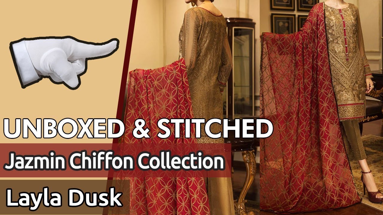 New JAZMIN Chiffon Suit 2019 | UNBOX & STITCH | Latest Dress Design Layla Dusk