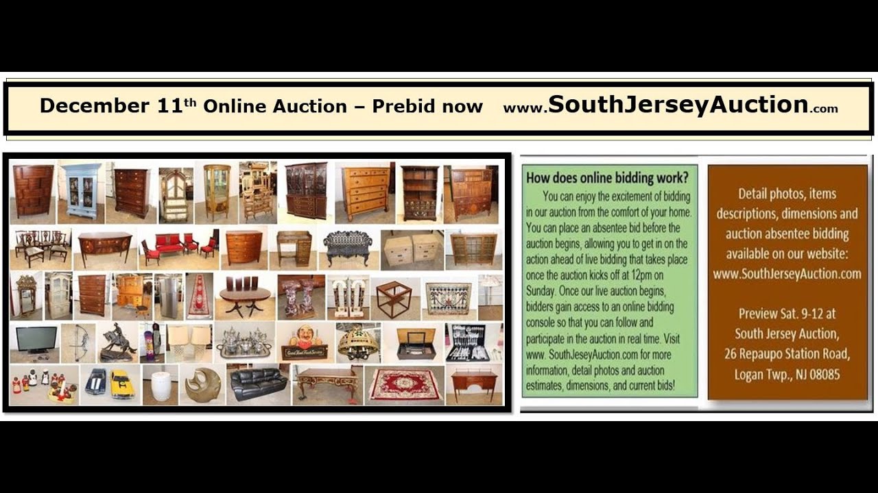 YOUR preview in-person walk thru VIDEO Dec. 11th pre-bid now www.SouthJerseyAuction.com starts 12pm