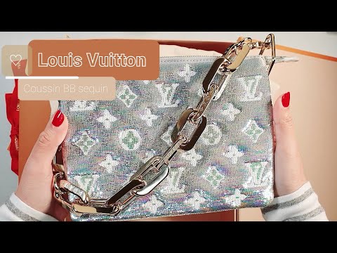 Louis Vuitton Silver Sequin Monogram Coussin BB