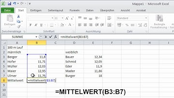 100 Excel 2010 Funktionen - Die Funktionen MITTELWERT und MEDIAN