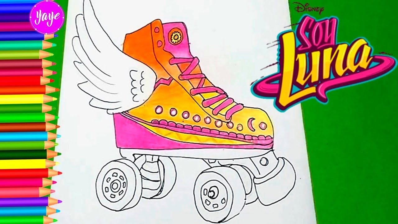 Cómo dibujar HERMOSOS PATINES DE LUNA - RAYO DE SOL -Soy Luna Disney -  Dibujos para niños - Yaye - thptnganamst.edu.vn