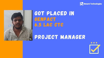 Besant Technologies Velachery Reviews | DINESH Got Placed in GENPACT 6.5LAC as Project Manager