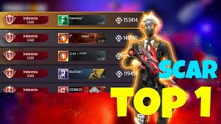 SOLO SQUAD FF GACOR PARAHH FULL AIM MERAH !! TOP 1 SCAR SEASON INI #FREENNZZY