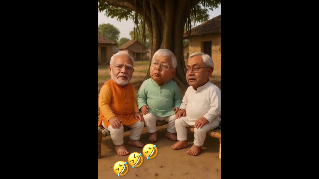 Modi Lalu Nitesh comedy politics ai cartoon video ￼
