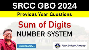 Target SRCC GBO 2024 || Sum of Digits | Number System || SRCC GBO PYQs and Solution