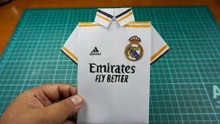 How to make Real Madrid paper jersey | paper tshirt  | origami | paper craft | DIY