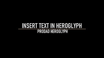 PRODAD HEROGLYPH TUTORIAL # 1🎥🎥🎥