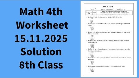 8th Class Math CEP 4th worksheet Bilingual Solution 2025