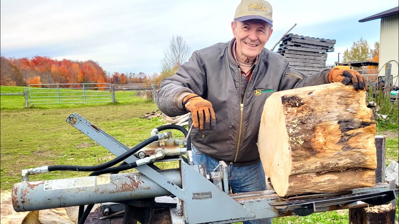 #213 My Powerful Log Splitter | At The Ranch - YouTube