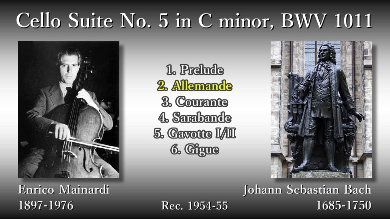 Bach: Cello Suite No. 5, Mainardi (1954-55) バッハ 無伴奏チェロ