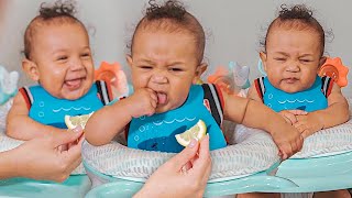 BABY TRIES LEMON FOR THE FIRST TIME! *SOO CUTE*